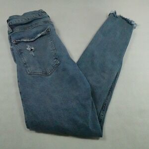 Agolde Nico Jeans Women 27 Act 26x27 Slim Taper Distressed Button Fly Ankle Fray